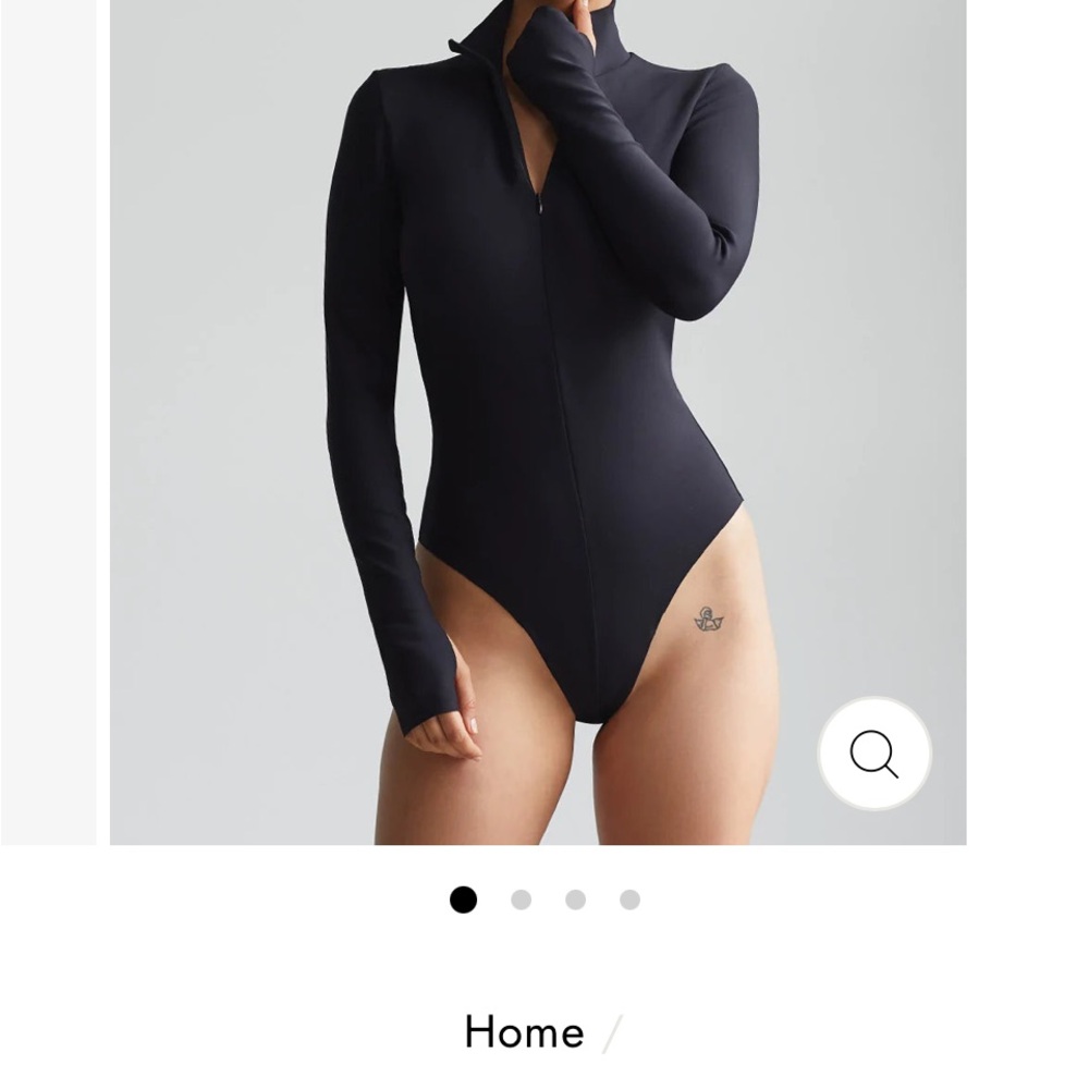 Commando Black Neoprene Front Zip Long Sleeve Bodysuit